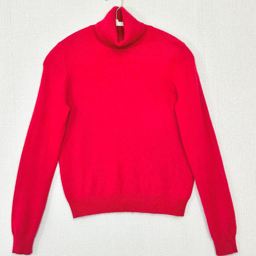 VTG 100% Cashmere Red Turtleneck Sweater Valerie Stevens 90s Womens Small